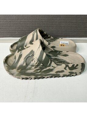 Quiksilver Men's Camouflage Slides Sandals Size 12 US Green Tan Slip-On